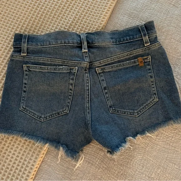 Joe's Jeans Dark Blue Frayed Hem Shorts - Picture 3 of 4